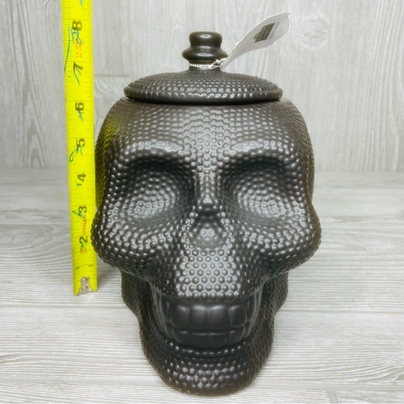 strawberry street black textured scull canister container storage jar Halloween - Picture 10 of 14
